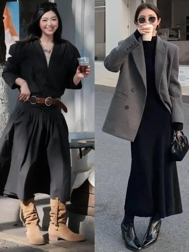 今冬“裙中靴”穿法火了！解锁优雅女人味，小个子也能穿出大长腿