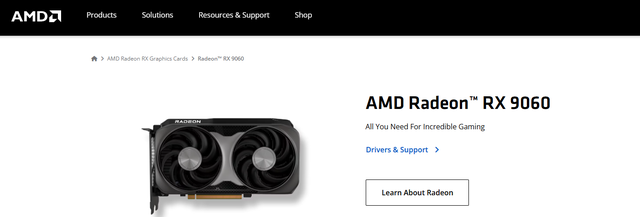 好消息！AMD官网已列出Radeon RX 9060，规格和性能已曝光