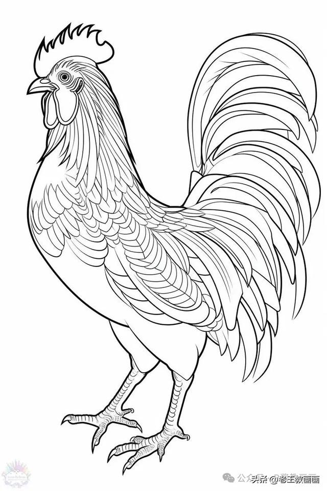 原来画公鸡，这么简单
