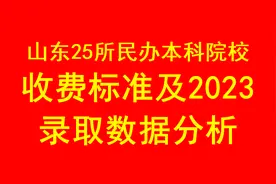 山东25所民办本科收费标准及录取数据分析预测图片