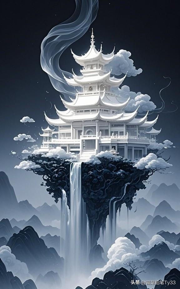 梦幻仙境；云海中的古塔，宛如仙境般飘渺！
