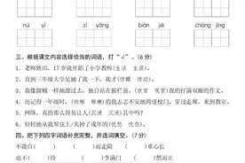 六年级语文下册第六单元测试卷+答案图片