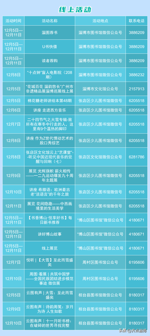 新一期文化惠民活动菜单来了