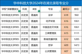 华中科技大学2024年湖北各专业录取分图片
