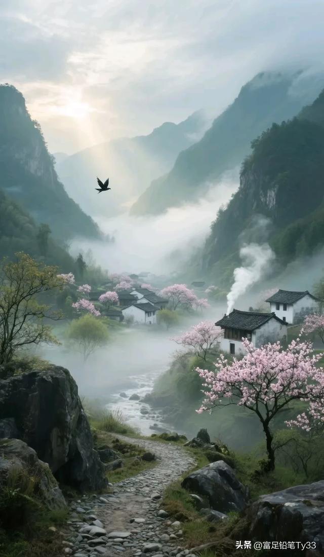 山间秘境!粉花似雪铺满地,鸟语伴花香,"世外桃源"藏着多少惊喜