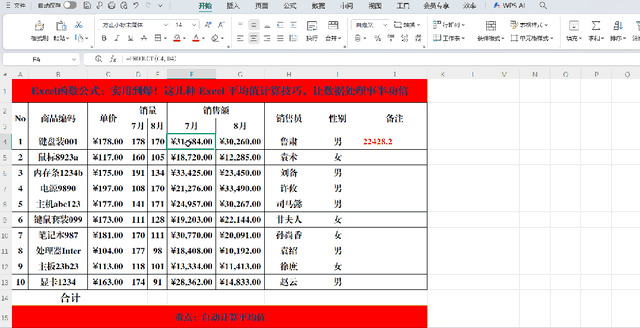 实用到爆！这几种 Excel 平均值计算技巧，让数据处理事半功倍