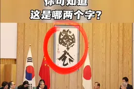 今天中日领导会面：背后的那幅字究竟是什么字？有啥意思？图片