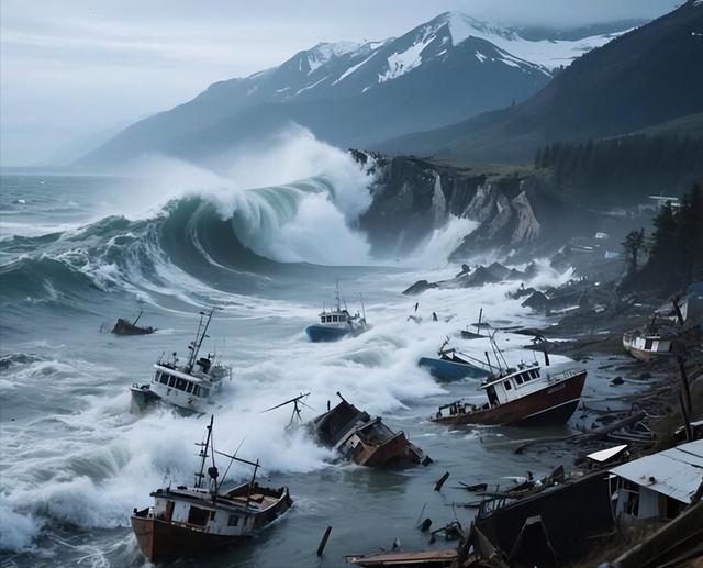 特大地震爆发！海啸瞬间淹没城市，日本遭殃，中国也危险了