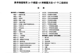 高考物理24个常用模型+15种解题方法+17个二级结论图片