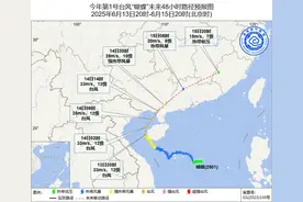 台风“蝴蝶”擦过琼岛，将于14日登陆广东西部到广西沿海！预计未来24小时10市县大部分乡镇将现强降水图片