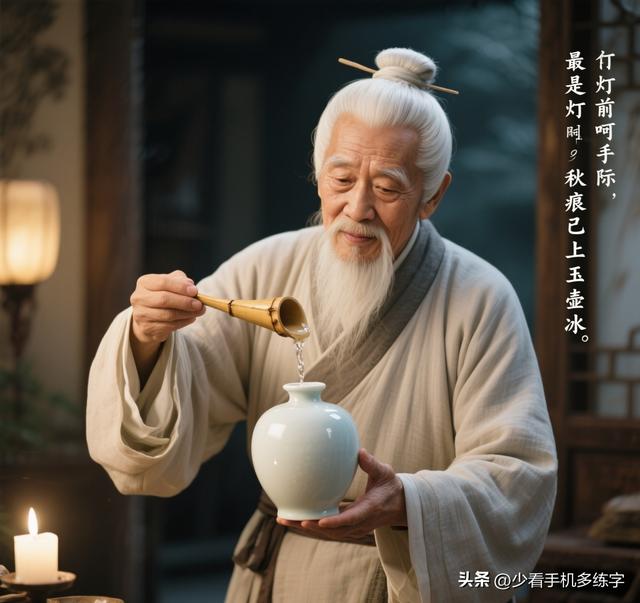 续句诗三：苍梧一叶落无声，冷雨初凝檐下晶。最是灯前呵手际