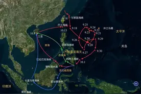 台媒的消息称，解放军辽宁号航母战斗群开始通过巴士海峡进入西太图片