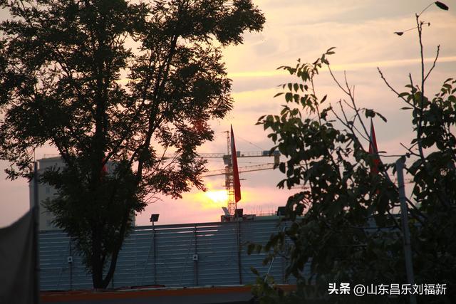 一河两路东端的烧烤场一带暮秋景色