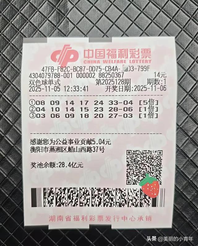 双色球25128期晒票:北京开机号、单式票、倍投票各显投注思路