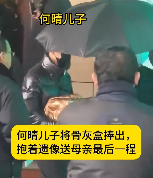 何晴葬礼举行！儿子手捧骨灰，遗像曝光惹泪目，廖京生现身送别