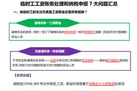 临时工工资账务处理和纳税申报 7 大问题汇总图片