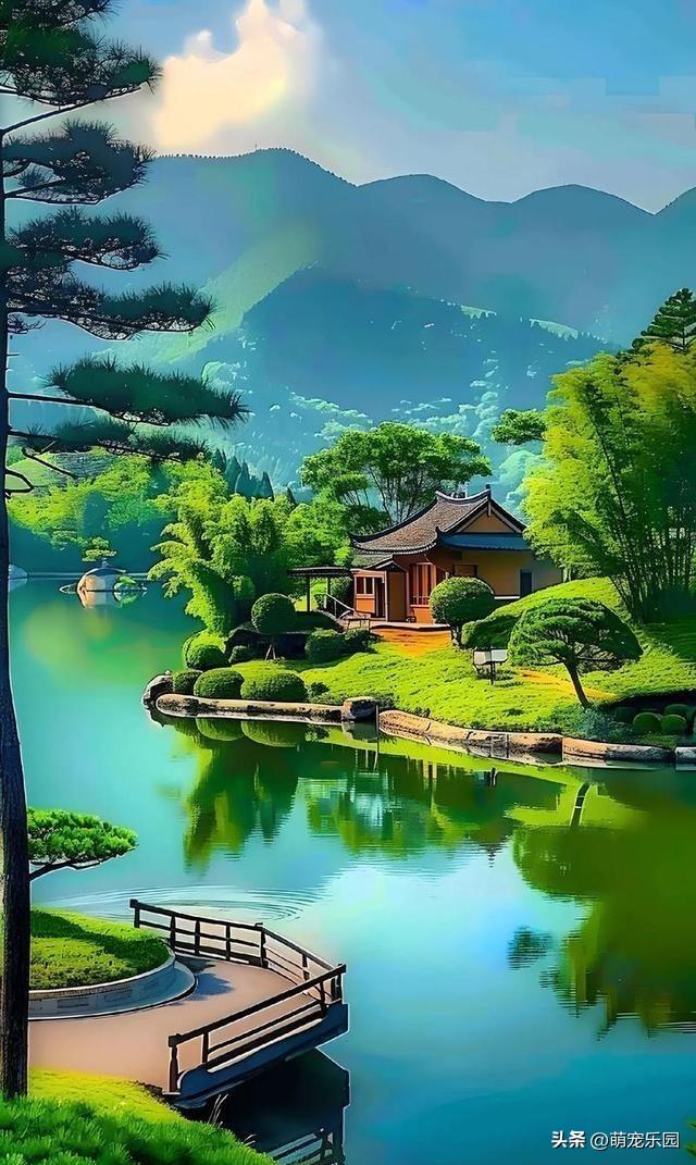 山顶古松傲然挺立，云雾缭绕如仙境，我竟品尝到超然物外的滋味