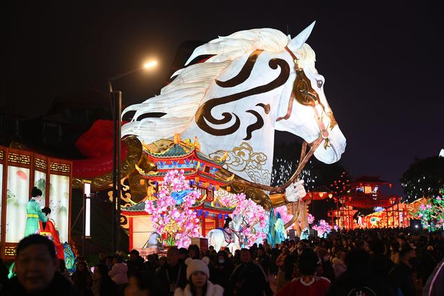 四川自贡：国际恐龙灯会璀璨亮灯