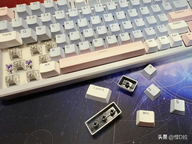 电竞少女风！高性价比Gasket结构三模机械键盘！雷柏V700 DIY-98！