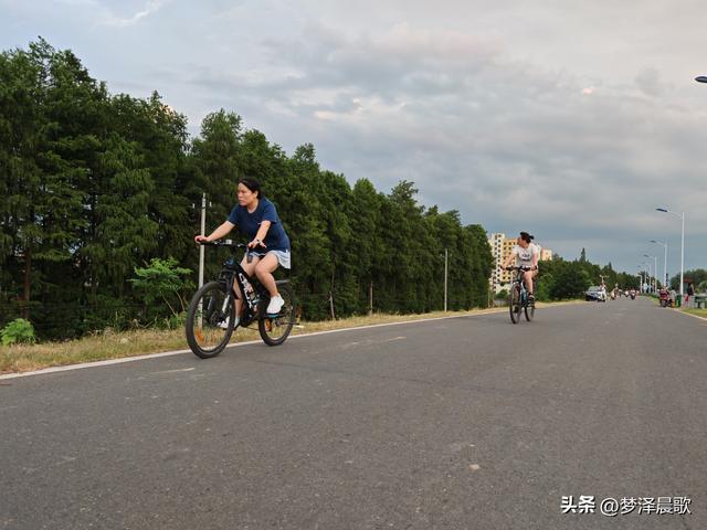 云梦：府河大堤好纳凉 城市绿廊变身"天然空调房"