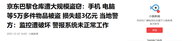 京东出大事了！巴黎仓库被盗损失3亿，员工曝更多细节脊背发凉