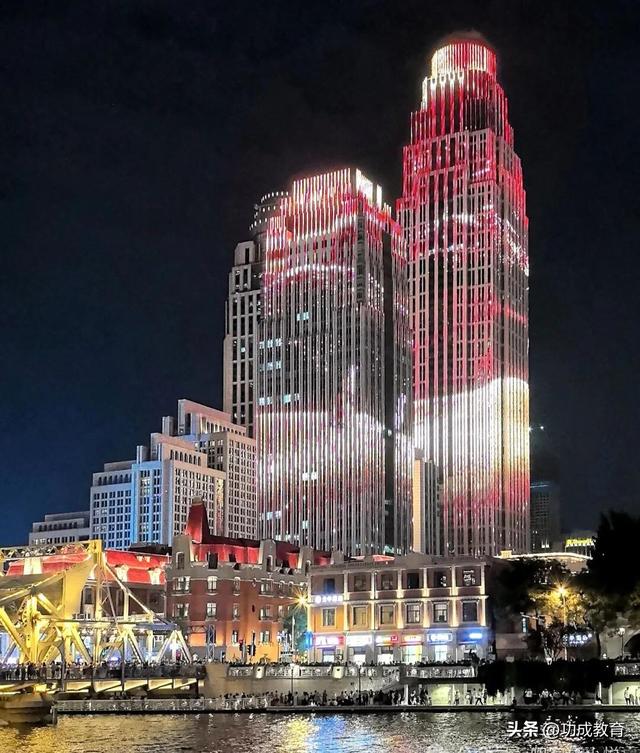 快去看！喜迎上合峰会，天津津湾广场绝美夜景“杀疯了”！