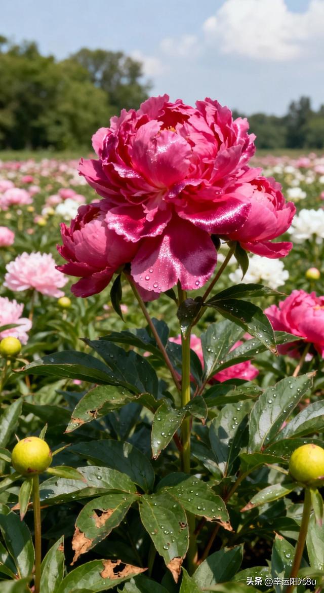 绯红嫣然·粉团锦簇·橙光流转——芍药花海的多色狂欢