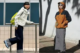 穿冲锋衣配“裤子”还是“裙子”？看杭州女生街拍就懂，差别太大图片