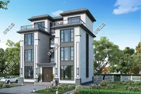 12×10米四层新中式别墅，采光天井、地下室、室内电梯，应有尽有图片