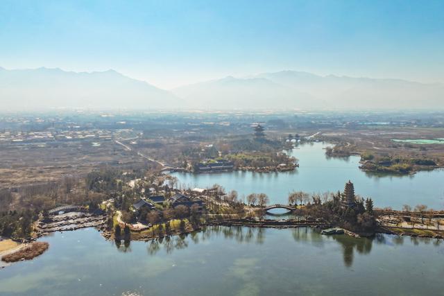 冬日渼陂湖 湖光山色美如画