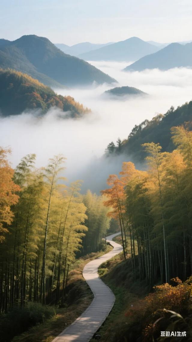 寒山秋水，静谧如画，一叶扁舟，悠然自得！
