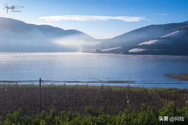 大理有个水库跟金沙江相通，风光潋滟，是本地人露营的宝藏去处