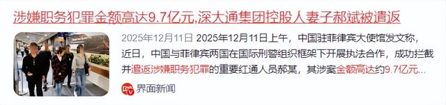 又揪出来一个巨贪，金额高达9.7亿，首富夫人郝斌跨境逃亡失败了