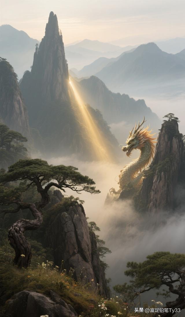仙境山水卷 金龙绕云海 一眼醉千年