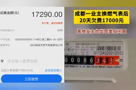 这回闹大了！成都业主20天缴纳1万7千元燃气费，官方回应惹众怒图片