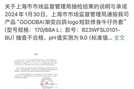 白敬亭服装品牌外套抽检不合格，公司承诺退货退款图片