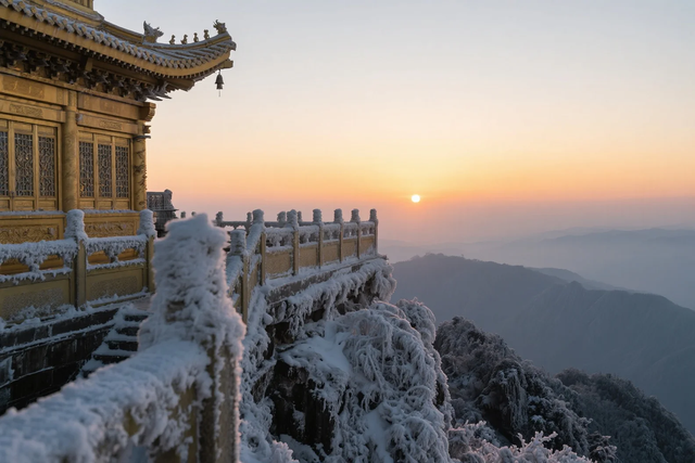 银色世界，雪中禅意：峨眉山的冬天美成了佛国仙境