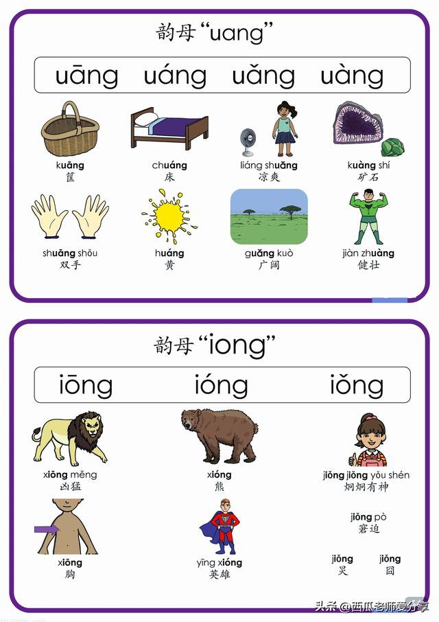 一年级拼音韵母速记——趣味配图+声调示例，孩子秒懂家长省心！