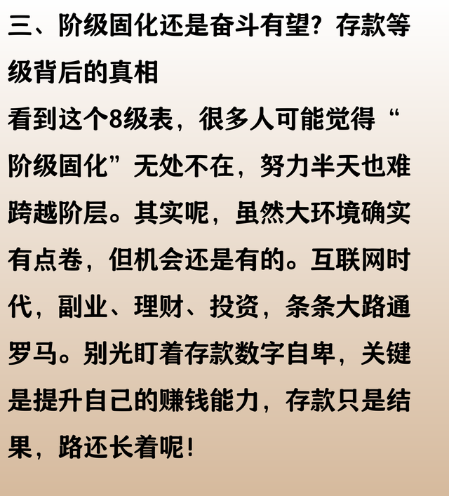 DeepSeek解析：中国家庭存款8级大曝光，70%的人难以跨越第6级