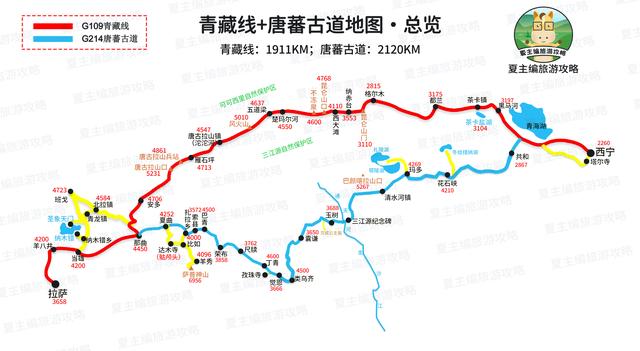 100幅黄金旅游线路地图：涵盖新疆、西藏、四川、云南、青海多地