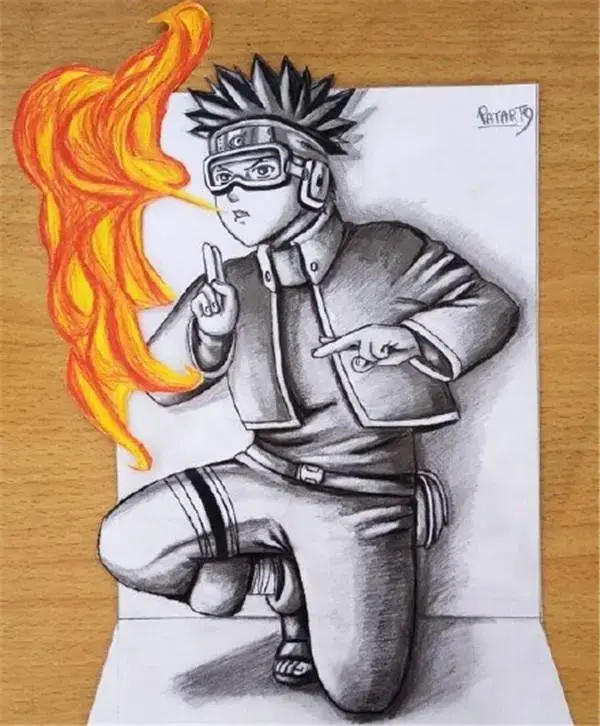 火影：画师笔下的忍者立体画，带土气场完美展现，琳变成娇羞天使