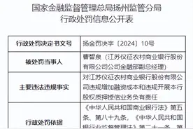 因违规增加融资成本等5项案由，江苏仪征农商行获罚164万元图片