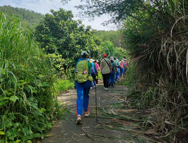 福建龙岩徒友为广东梅州助力，200多人同登旗山，进防空洞探秘