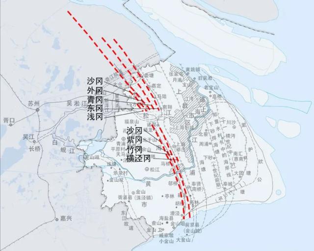 冈身与上海方志中的历史水系河道