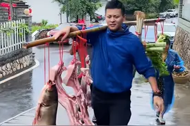 8个外甥到舅舅家一顿吃200个小笼包，鱼肉20斤，买东西用担子挑！图片