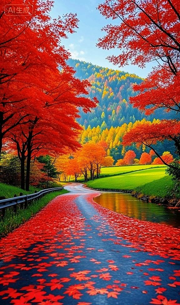 这枫路美炸！秋意全裹在红里了