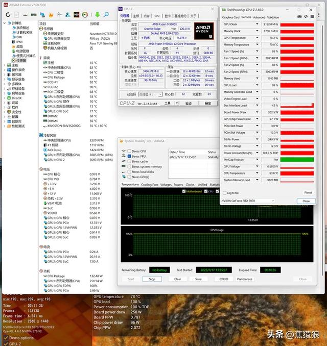 TUF B850M+RTX 5070+R9 9900X+乔思伯 C6 MATX 装机展示分享