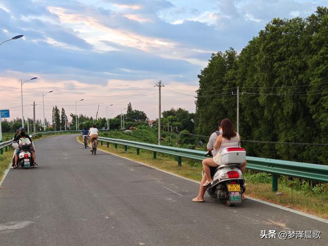 云梦：府河大堤好纳凉 城市绿廊变身"天然空调房"