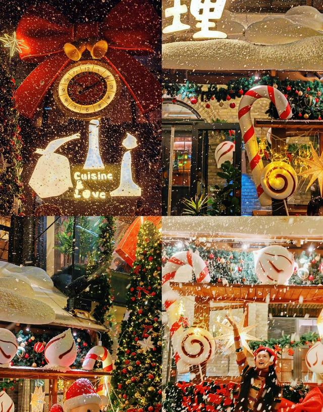 石家庄圣诞街免费逛，人造雪花表演，拍照最佳时间曝光