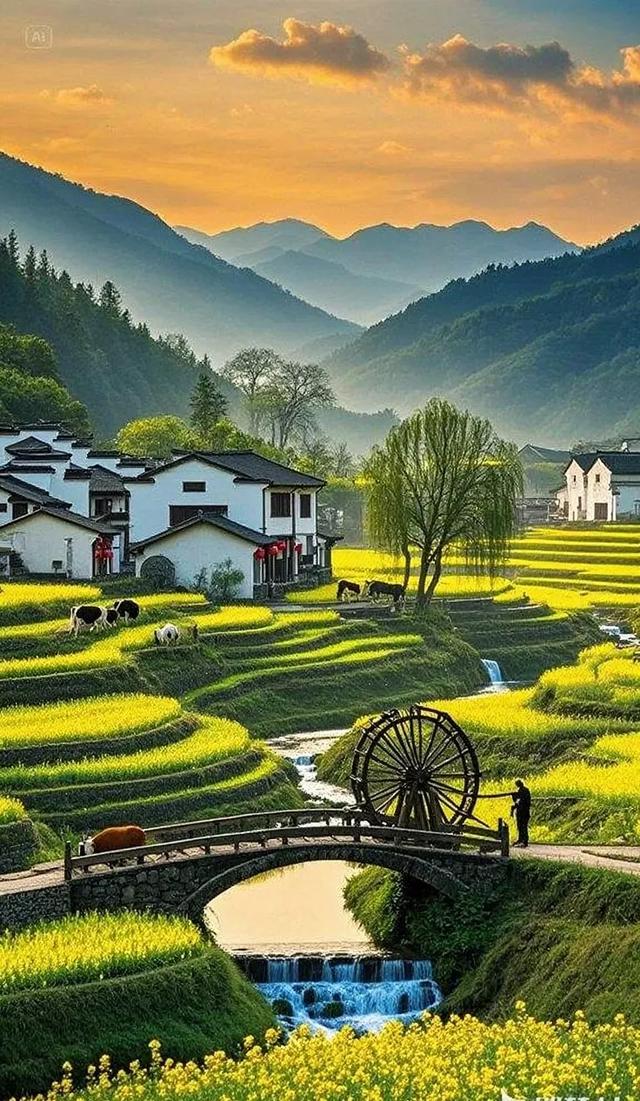 最美乡村：花海拥古村，山水间藏着诗与远方